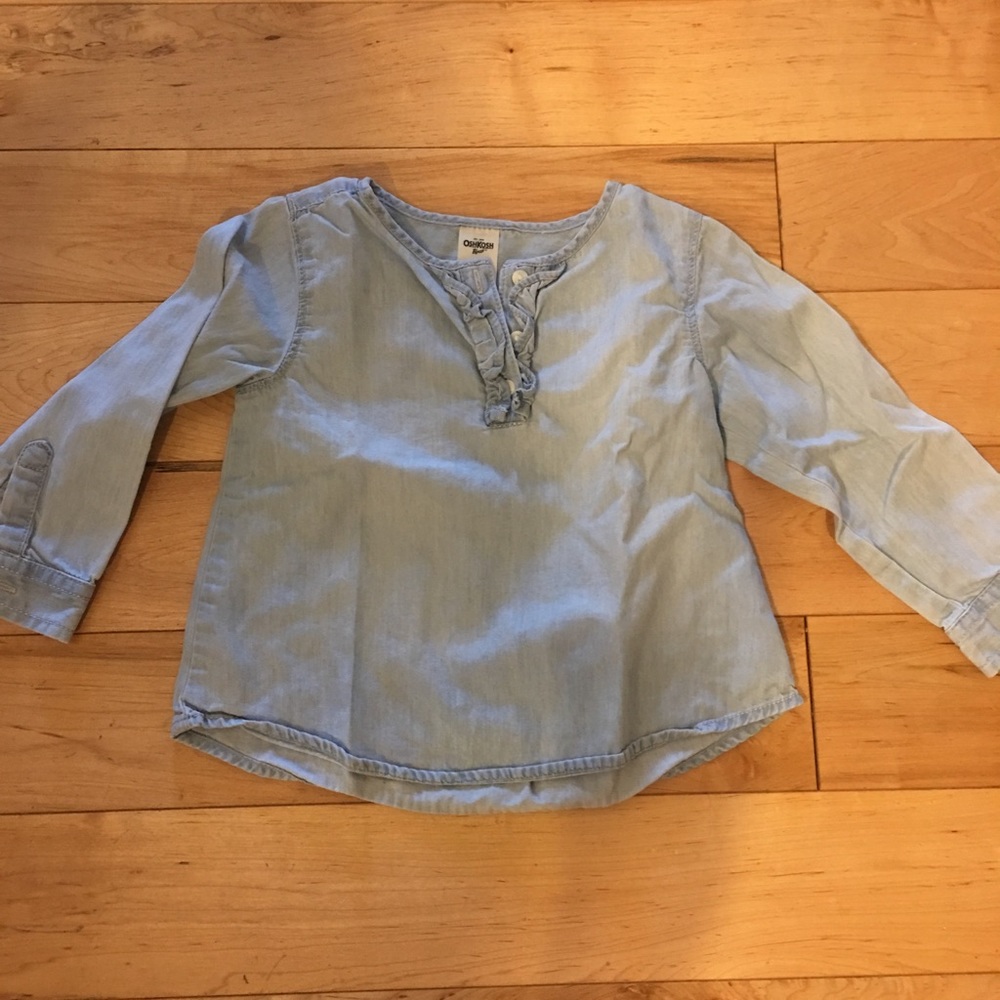 OshKosh Light Denim Girls Blouse 24m NWOT